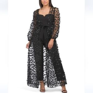 Julia Jordan Women's Floral Overlay Jacket & Belted Jumpsuit